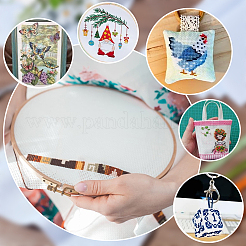 Льняная вышитая ткань&nbsp;DIY-WH0591-040