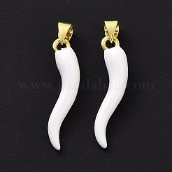 Подвески из латуни с покрытием из эмали&nbsp;KK-C008-19G-03