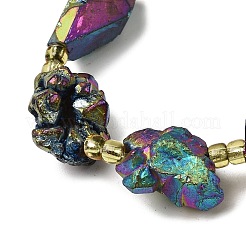 Гальванизированные нити из необработанных натуральных аметистов&nbsp;G-Z131-J02-03