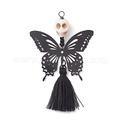5 шт. подвеска в виде бабочки из нержавеющей стали 304 с черепом&nbsp;PALLOY-JF04160