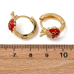 Латунные серьги-кольца из прозрачного кубического циркония&nbsp;LS-EJEW-D328-07G