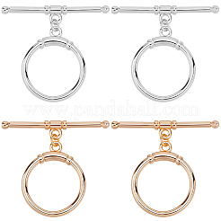 10 шт. 2-х цветные латунные застежки-тоглы&nbsp;KK-BBC0021-22A