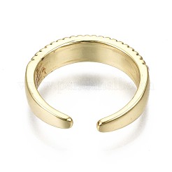 Латунные кольца из манжеты с прозрачным цирконием&nbsp;RJEW-S044-079-NF