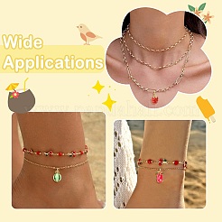 10 шт. 10 стили подвесок из эмали с изображением фруктов из латуни&nbsp;KK-CJ0004-02