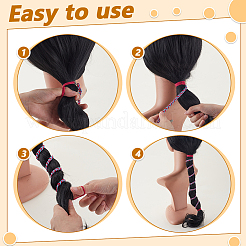 5 шт. двухцветных нейлоновых париков с резинками для волос&nbsp;OHAR-GA0001-15