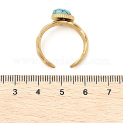 Кольца из натуральной бирюзы&nbsp;RJEW-Q006-01G-G