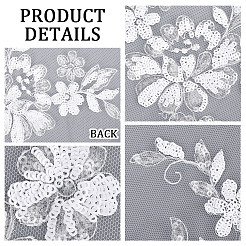 Цветочная вышивка полиэстером пришить аппликации&nbsp;PATC-WH0012-32C