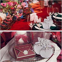 Бархатные сумки для бижутерии с кулиской и пластиковой имитацией жемчуга&nbsp;TP-NB0001-20D