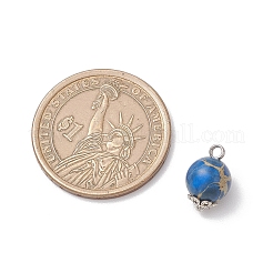 Круглые подвески из натуральной окрашенной императорской яшмы с латунными петлями&nbsp;PALLOY-JF04140