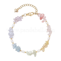 Браслеты из натуральных смешанных драгоценных камней с бусинами для женщин&nbsp;BJEW-JB13219-01