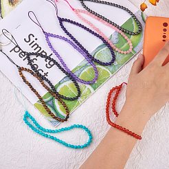 Брелок из натурального белого нефрита и железного сплава с застежкой в виде когтя лобстера&nbsp;HJEW-SW00007-16