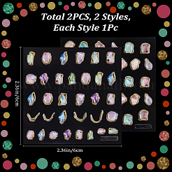 2 шт. 2 стиля 5D пластиковые наклейки для дизайна ногтей&nbsp;MRMJ-CP0001-41