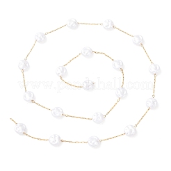 Цепи из нержавеющей стали 304 и АБС-пластика с плоскими круглыми бусинами&nbsp;CHS-G048-03G