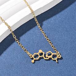 Ожерелья с подвесками из нержавеющей стали 304 с химическим символом&nbsp;NJEW-Z073-03G-06