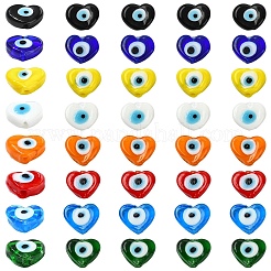 40 шт. 8-цветные бусины ручной работы от сглаза&nbsp;LAMP-YW0004-27