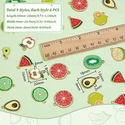 54шт 9 стиля подвески из сплава с эмалью&nbsp;ENAM-GA0001-11