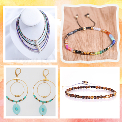 2 нитка натуральных желтых бусин тигрового глаза&nbsp;G-BBC0001-29