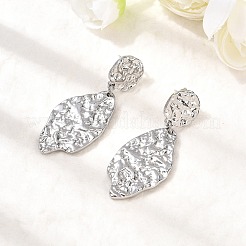 Серьги-гвоздики с текстурированной чеканной формой в виде листа из нержавеющей стали 304&nbsp;EJEW-K268-44P