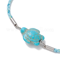 3 браслет из окрашенного синтетического бирюзового серебра&nbsp;BJEW-JB13263