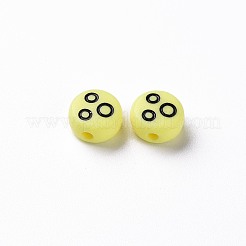 Непрозрачные желтые акриловые бусины цвета шампанского&nbsp;X-MACR-N008-42-C10