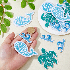 18 шт. 3 стиля полиэстер компьютерная вышивка термоприклеиваемые/пришивные нашивки&nbsp;PATC-DC0001-14