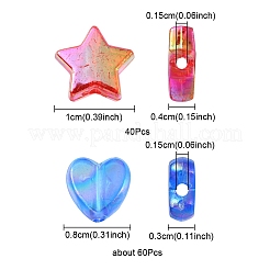 100шт 2 стиля прозрачные акриловые бусины&nbsp;OACR-YW0001-49