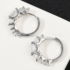 Серьги-кольца из латуни с прозрачным фианитом&nbsp;EJEW-Q016-14P