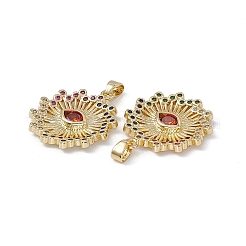 Латунные разноцветные подвески из кубического циркония&nbsp;KK-E068-VA220-2