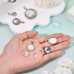 Оправы для подвесок из нержавеющей стали 304 в виде кабошонов&nbsp;STAS-TA0001-47B