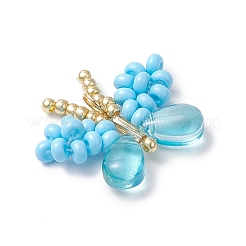 Подвески-бабочки из стеклянного бисера ручной работы&nbsp;PALLOY-MZ00685-05