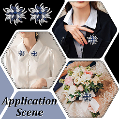 2 шт. броши-цветы со стразами&nbsp;JEWB-FG0001-50