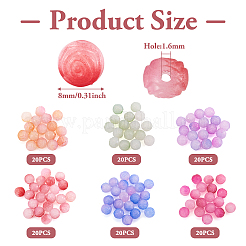 120шт 6 цвета акриловые бусины&nbsp;SACR-TA0001-26