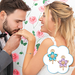 24 шт. 6-х цветные прозрачные стеклянные соединительные подвески&nbsp;GLAA-GA0001-73