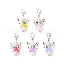 Подвеска в виде ангела из стекла и ракушек с жемчужными бусинами&nbsp;HJEW-JM02964