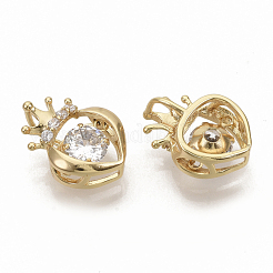 Латунные микропаве прозрачные кубические циркониевые подвески&nbsp;ZIRC-T011-20G-NF