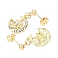 Серьги-гвоздики из сплава с кристаллами и стразами&nbsp;EJEW-JE06657-03