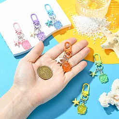 6 шт. подвесных украшений из светящейся смолы в виде черепахи&nbsp;HJEW-YW00192