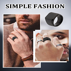 1 шт. квадратные кольца из нержавеющей стали для мужчин&nbsp;RJEW-LP0001-43