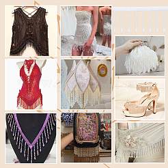 Кружевная лента из акрила и полиэстера&nbsp;OCOR-WH0110-08C