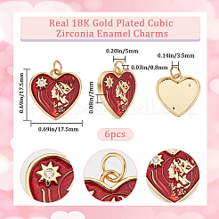 Подвески из кубического циркония с покрытием из латуни&nbsp;KK-BBC0010-99