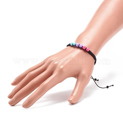 Браслет из плетеных акриловых бусин&nbsp;BJEW-JB08546