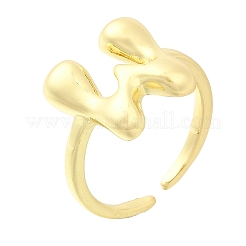 Стойка покрытие латунь открытые манжеты кольца&nbsp;RJEW-S394-01G-W