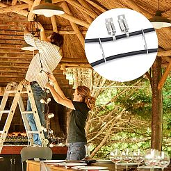 60 шт. 2 алюминиевых зажима для кабеля для обогрева крыши и распорки для кабеля&nbsp;AJEW-FH0002-22