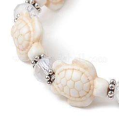 Летние пляжные черепахи из синтетической бирюзы и граненого стекла&nbsp;BJEW-JB10453