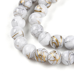 Выпечка окрашенные стеклянные бусины пряди&nbsp;DGLA-N003-6mm-B01