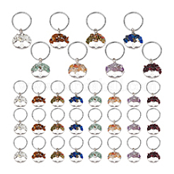 32 шт. 8 цвета натурального драгоценного камня брелок в виде дерева жизни&nbsp;KEYC-PH01571