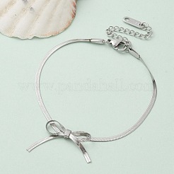 Браслеты из нержавеющей стали 304 с цепочками-елочками&nbsp;BJEW-C084-01P