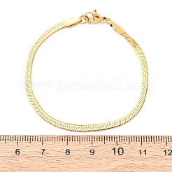 Браслеты из плоской змейки из нержавеющей стали 304&nbsp;BJEW-C134-01A-G