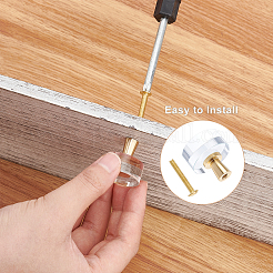 Круглые дверные ручки из латуни и стекла&nbsp;LS-FIND-WH0097-16G