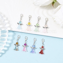 8 шт. подвесной ангел из сплава и стекла&nbsp;HJEW-JM04207-02